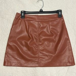 Leather mini skirt